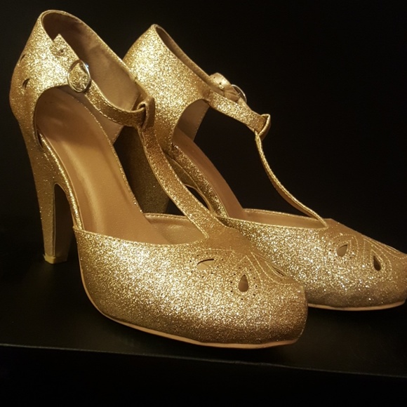 Graham St. Shoe co. Shoes Glitter Gold Heels Poshmark